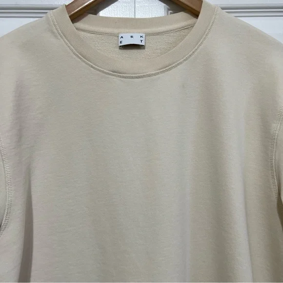 ASKET The Sweatshirt Crewneck Off White Men’s Size Large Long - Picture 4 of 14